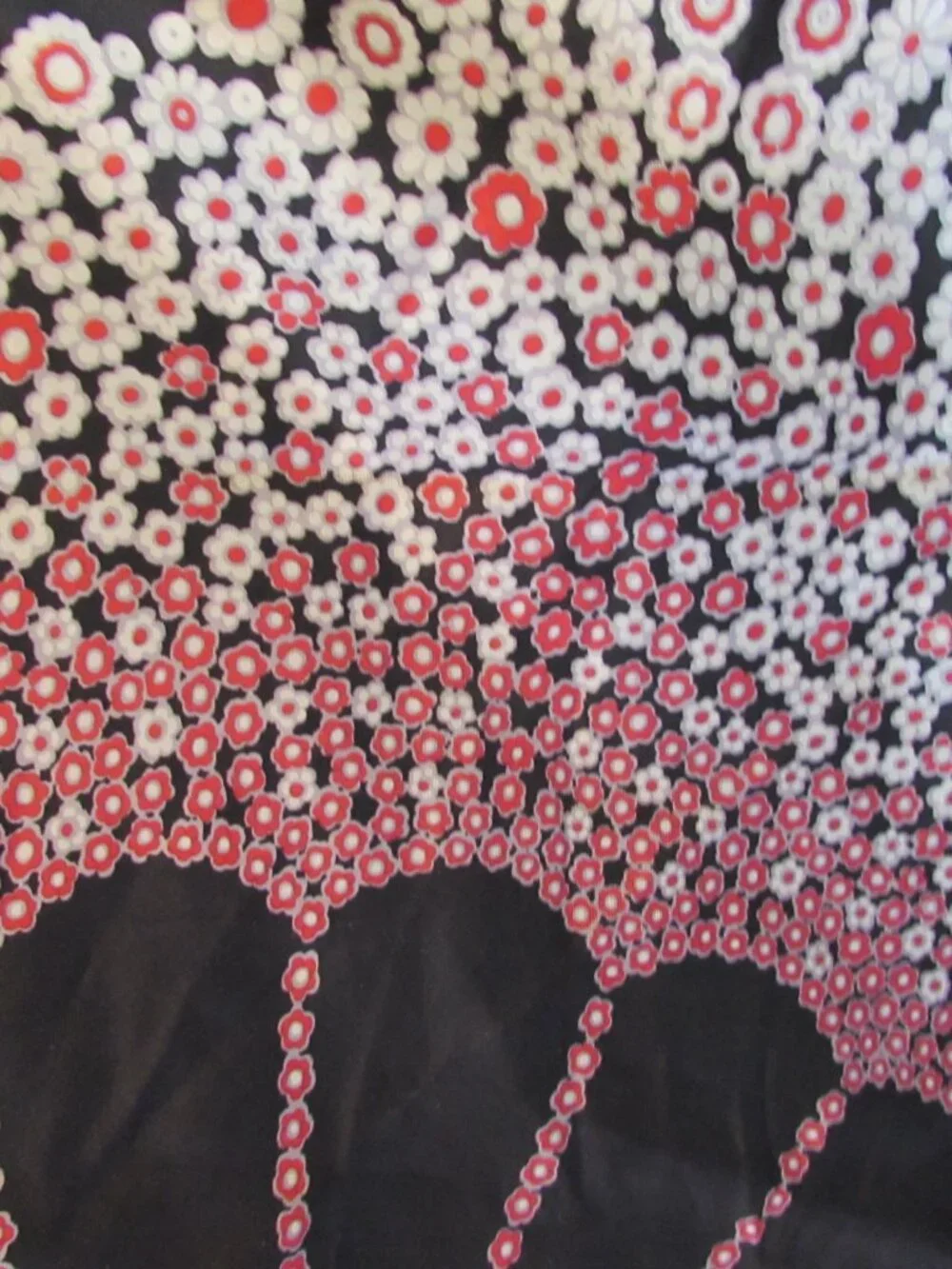 Lazarus Silk Scarf Made in Italy Black with Pink Blossoms